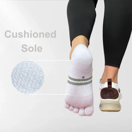 Soxsense | Cushioned No-Show Toe Socks, 4 Pairs