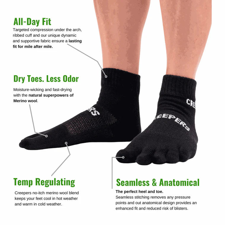 Creepers | Merino Toe Socks 2.0 - Quarter Crew