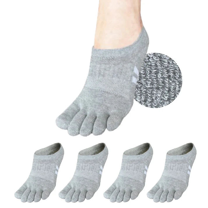Soxsense | Cushioned No-Show Toe Socks, 4 Pairs