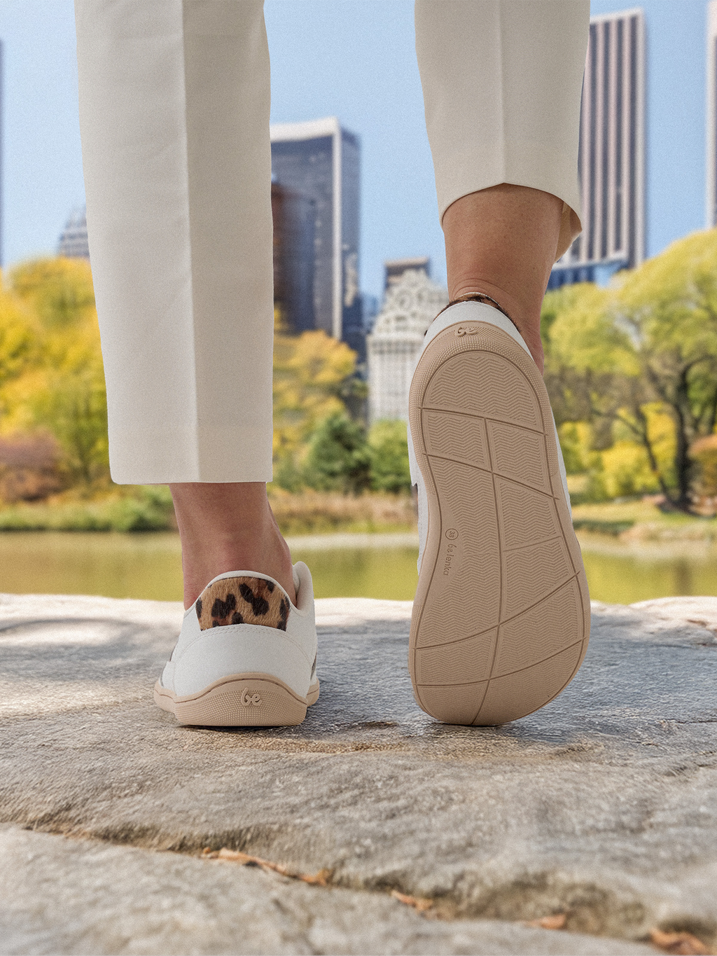 Barefoot Sneakers Be Lenka Cellestia - White & Leopard