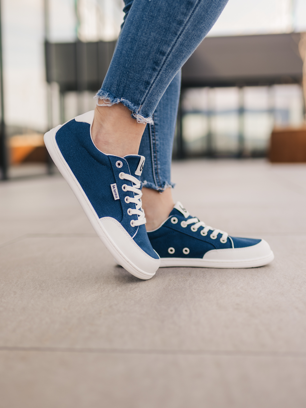 Barefoot Sneakers Rebound - Dark Blue & White